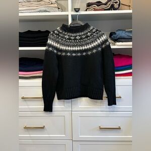 JCREW Jeweled embellished Fair Isle crewneck sweater Size M